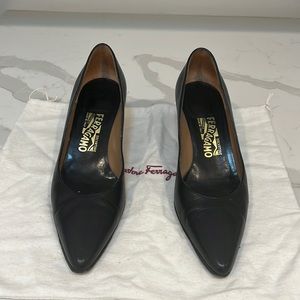 Salvatore Ferragamo Black Leather Heels